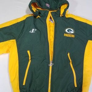 Green Bay Packers Puffer Coat Hood NFL Proline L